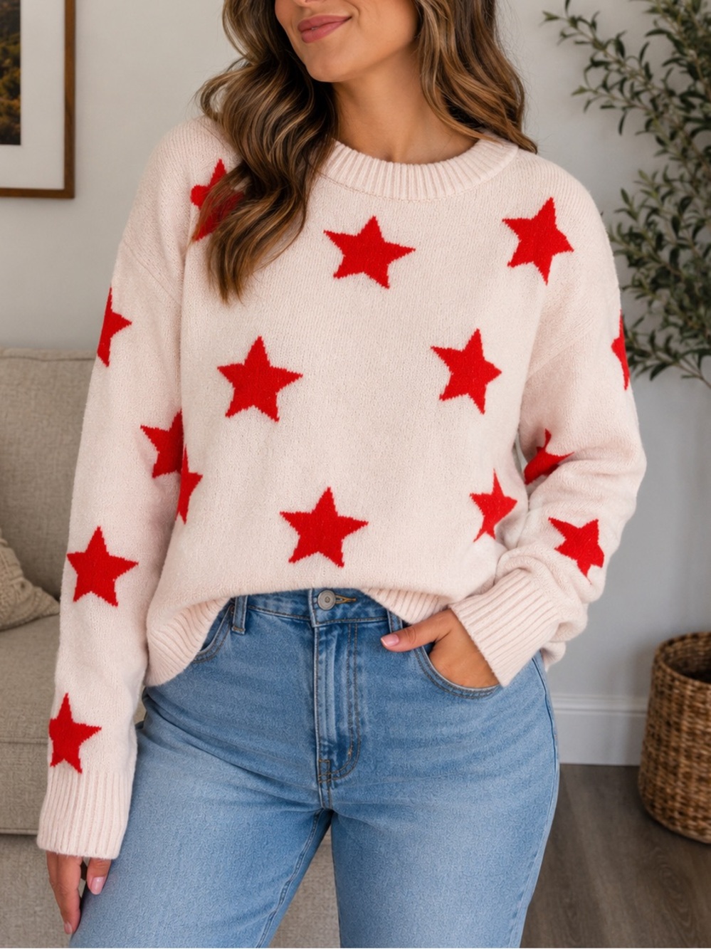 Heart N Crush Star Crewneck Sweater